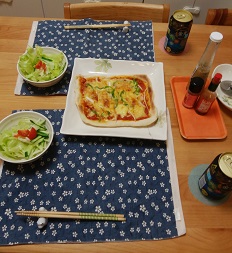 【夕飯】魚焼きグリルで焼くピザ
